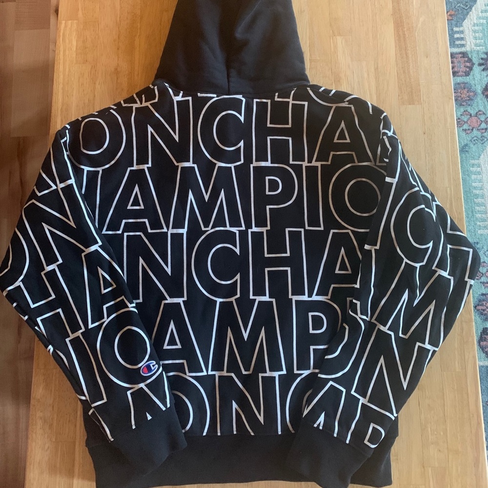 Champion Reverse Weave All Over Print Hoodie Black - image 4